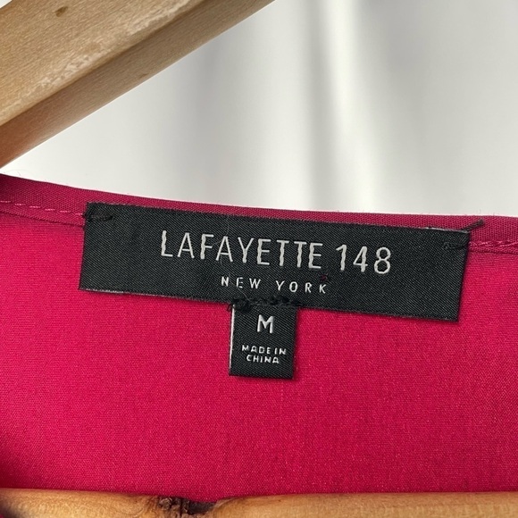 Lafayette 148 Paige Tie Sleeve Shift Dress in Berry Pink Size Medium - Picture 2 of 6